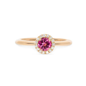 Ring mit einem Turmalin und Brillanten in 750/- Roségold