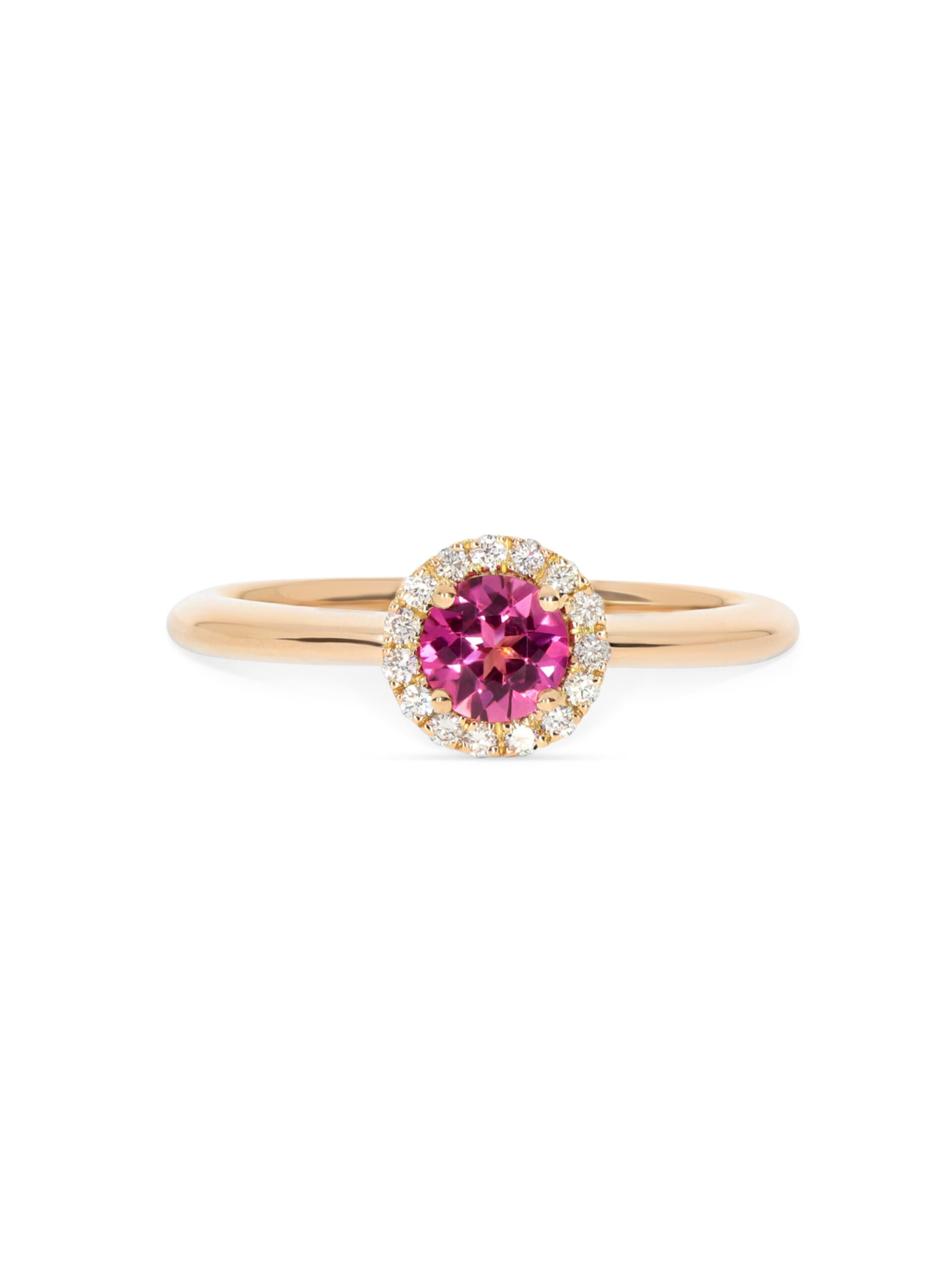 Ring mit einem Turmalin und Brillanten in 750/- Roségold