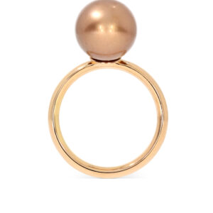 Team Player Ring aus Roségold 750/- mit einer Tahiti-Perle in braun