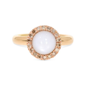 Team Player Ring in 750/- Roségold mit Mondstein und braune Brillanten