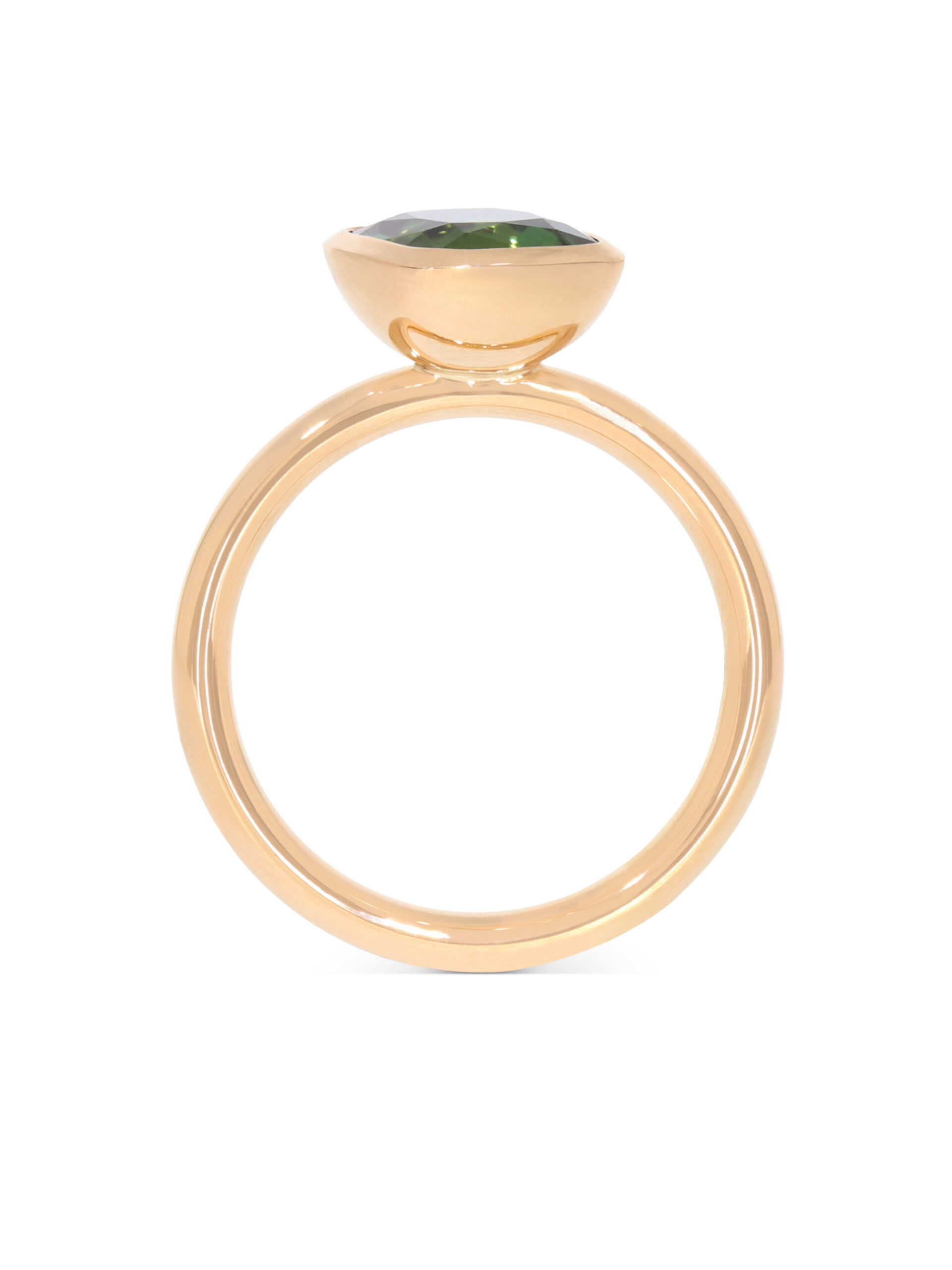 Team Player Ring in 750/- Roségold mit grünem Turmalin