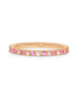 Pink Memoire-Ring in 750/- Roségold mit 17 Brillanten und 17 pinke Saphire