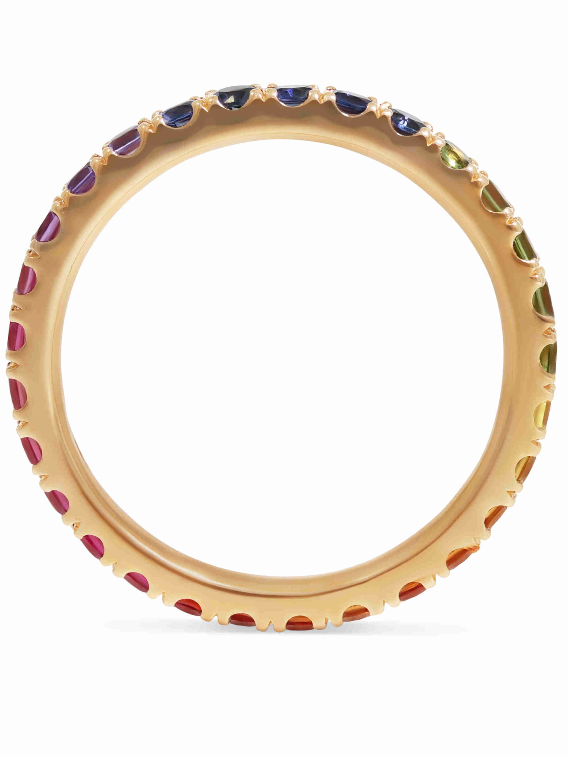 Rainbow Memoire-Ring in 750/- Roségold mit 29 bunten Saphire