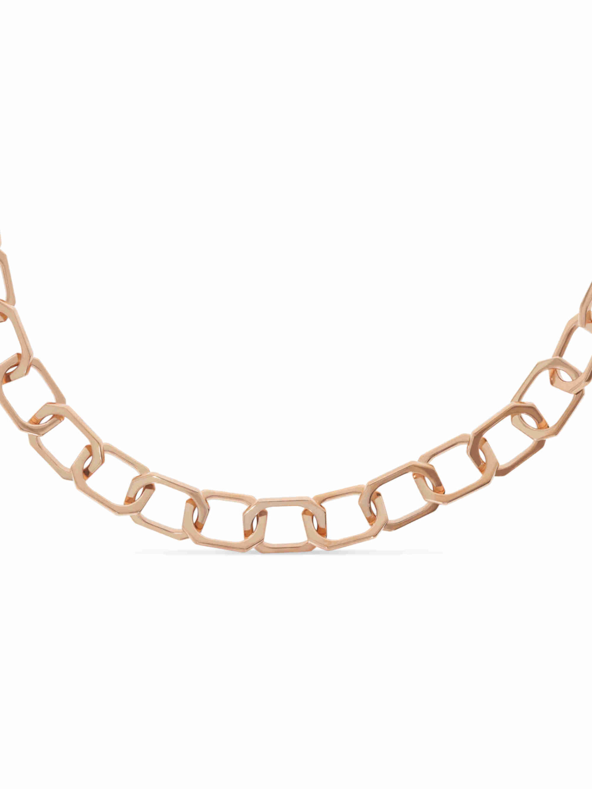 Collier mit kantigen Gliedern in 750/- Roségold
